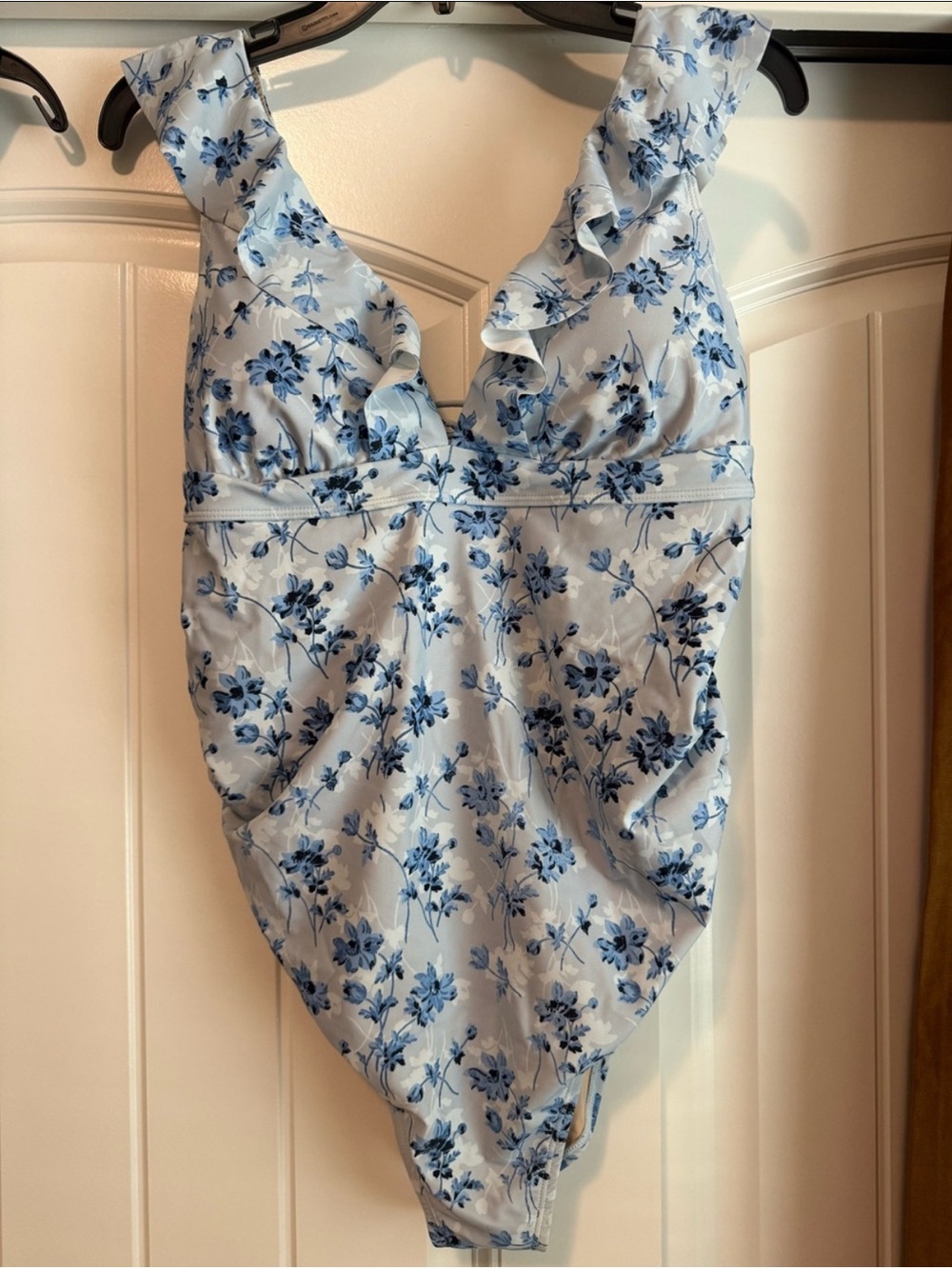A Pea in the Pod Maternity Floral Ruffle One Piece Swimsuit